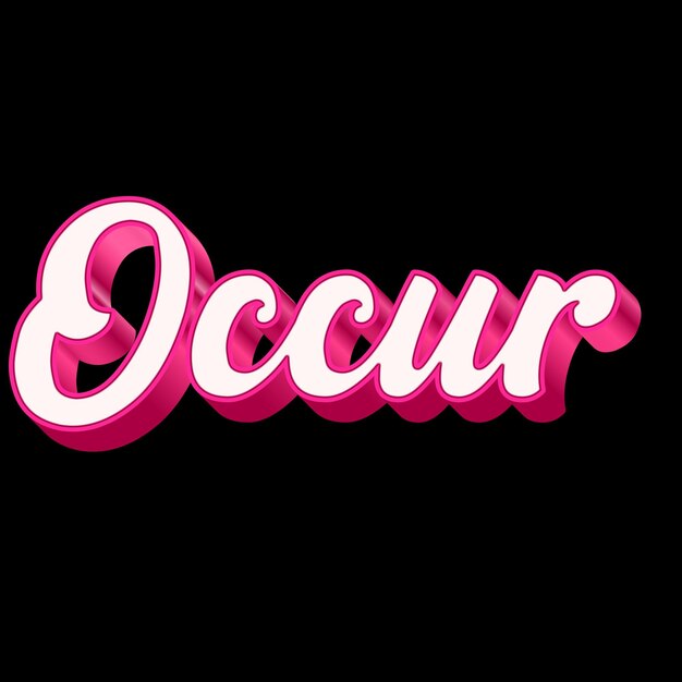 Typografie 3D-ontwerp roze zwart wit achtergrondfoto JPG.