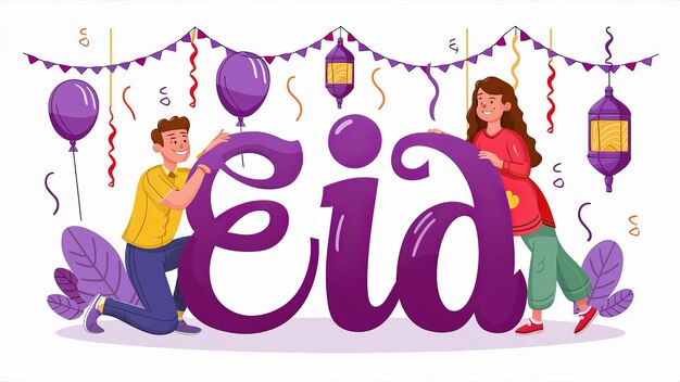 Typografie eid al adha eid mubarak islamitische begroeting illustratie met lantaarn