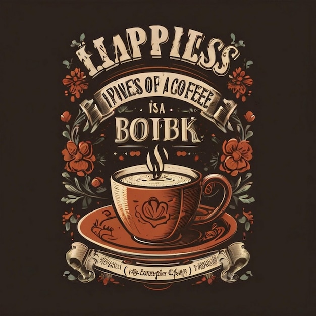 Typografie lint koffie T-shirt ontwerp voor internationale koffie dag