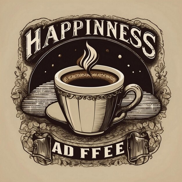Typografie lint koffie T-shirt ontwerp voor internationale koffie dag