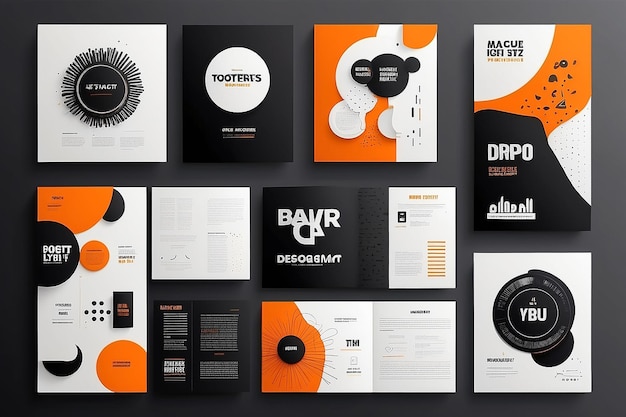 Typografisch ontwerp en minimalistische achtergrondelementen Een set vectorelementen