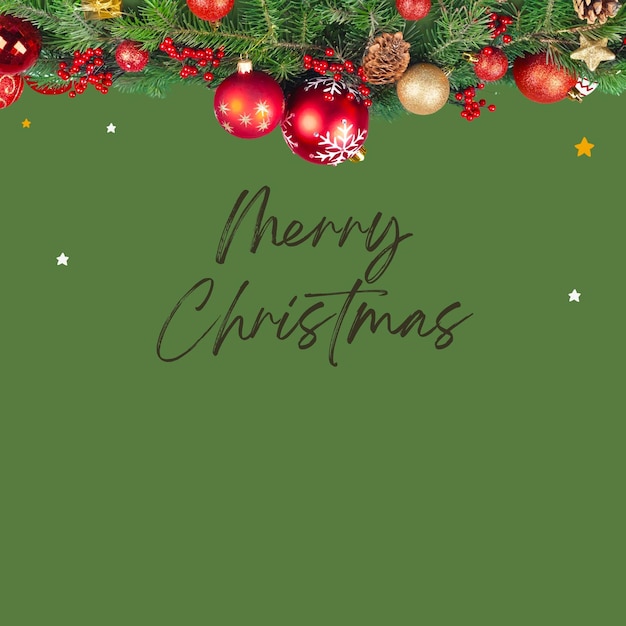 Foto sfondo tipografico con elementi di natale regali buon natale sfondo festivo oggetti decorativi piatto vista dall'alto poster di natale banner per le vacanze elegante brochure biglietto di auguri