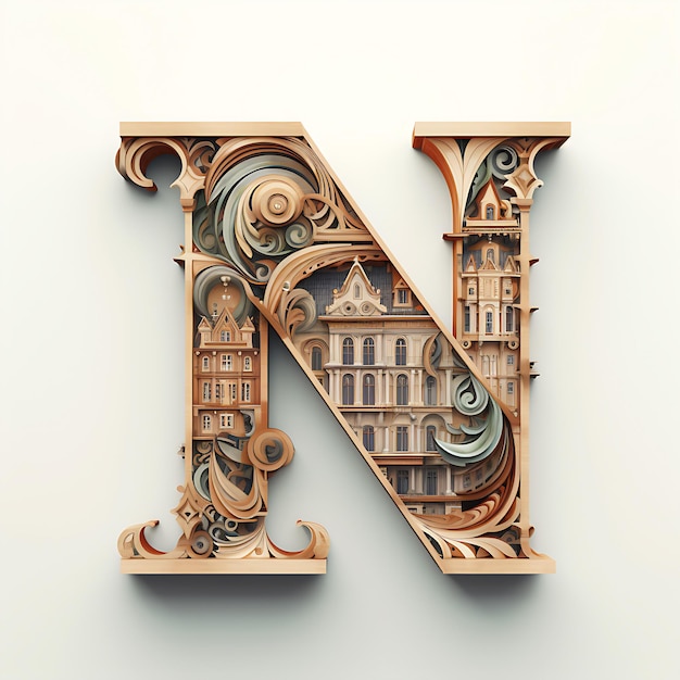 typography letter for N