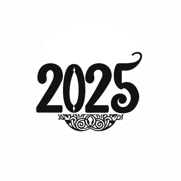 Foto logo tipografico che dice 2025 font logo groovy font vintage ad font retro font cursive font