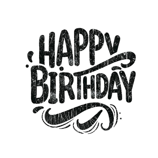 Foto logo tipografico che dice happy birthday carattere logo carattere groovy carattere antico carattere pubblicitario carattere retro