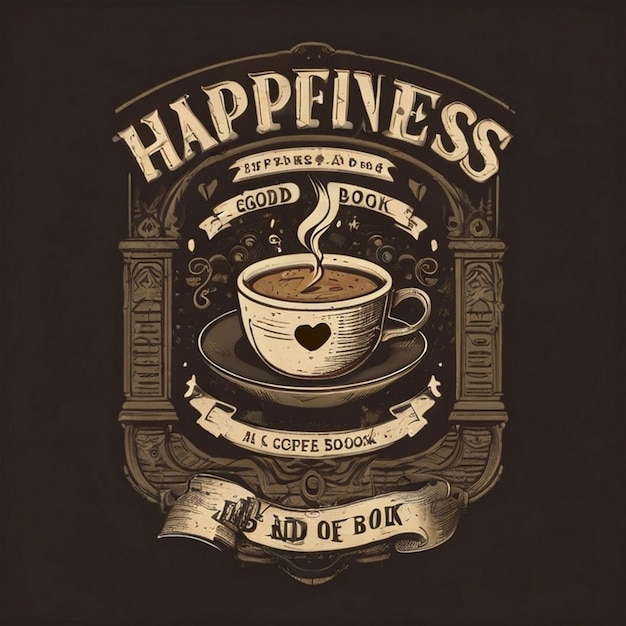 Typography ribbon coffee tshirt design for international coffee day