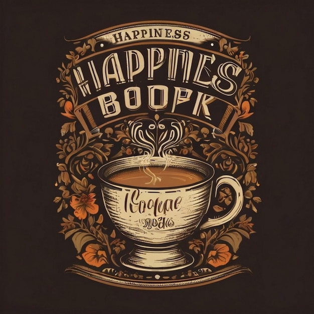 Typography ribbon coffee tshirt design for international coffee day