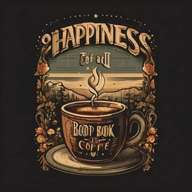 Типография ленты кофе футболки дизайн для Международного дня кофе