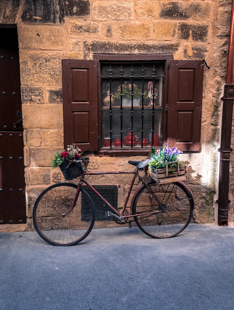 Photo typology of houses in laguardia alava spain