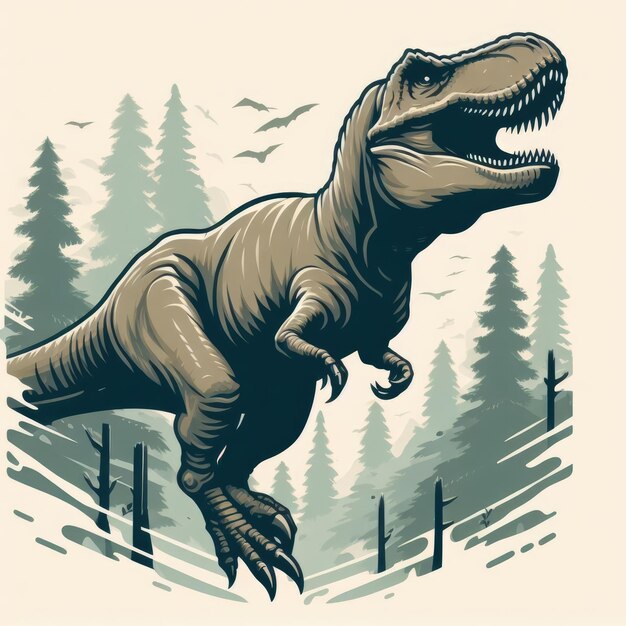 Foto tyrannosaurus dinosaurus vector illustratie