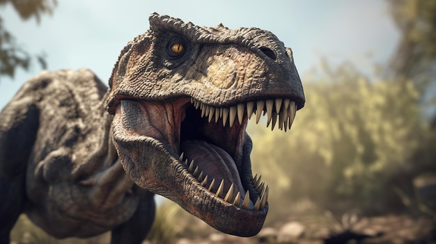 Tyrannosaurus from the Cretaceous era 3D illustration