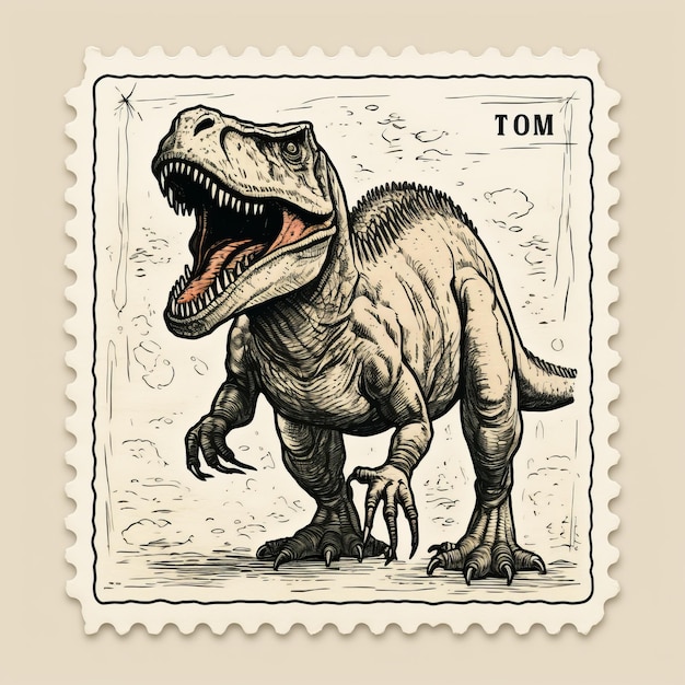 Tyrannosaurus Full Body Isolated Print Stamp