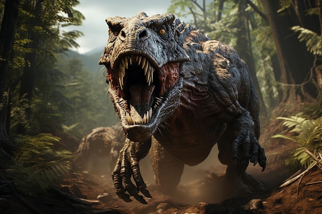 Photo tyrannosaurus rex dinosaur ai generative