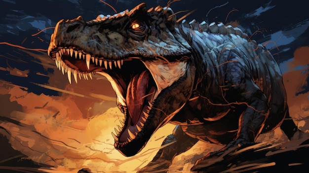 Tyrannosaurus Rex Dinosaurus Oude Carnivore Dinosaurus Generatieve AI