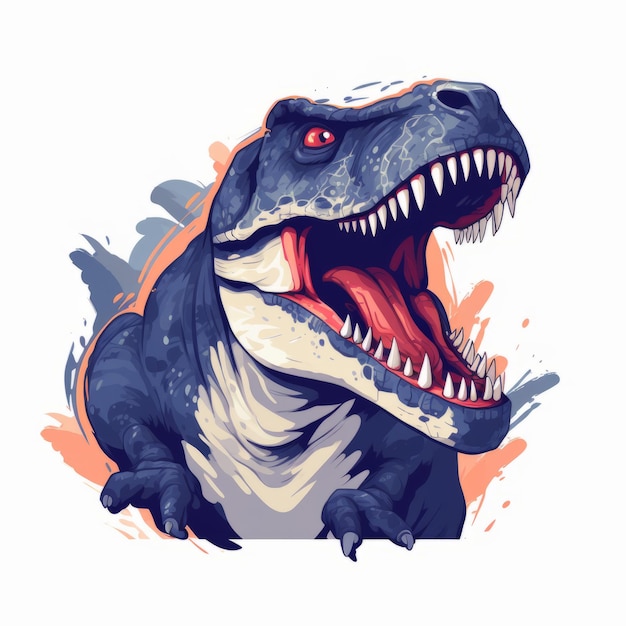 Tyrannosaurus Rex Een eigentijdse platte ontwerp vector kunst illustratie op een frisse witte achtergrond