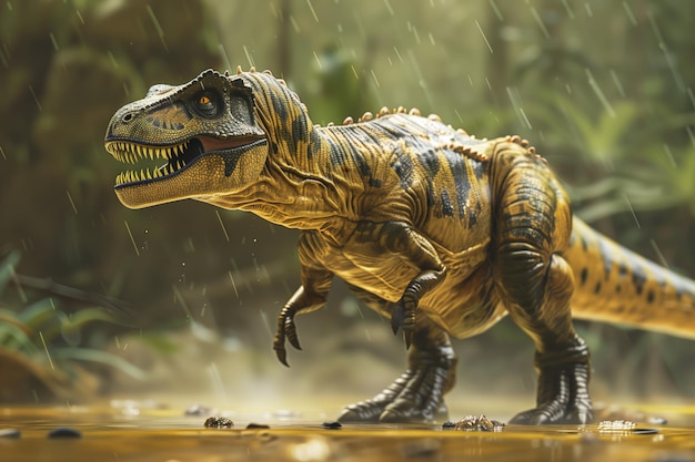 Tyrannosaurus Rex in de jungle Het gebrul van een levend historisch monster