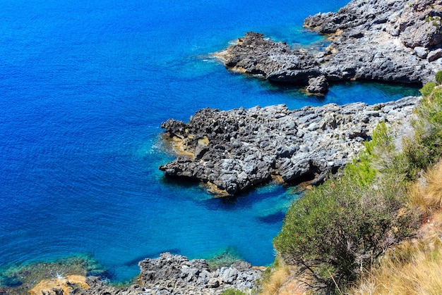 Tyrreense zee landschap Campanië Italië