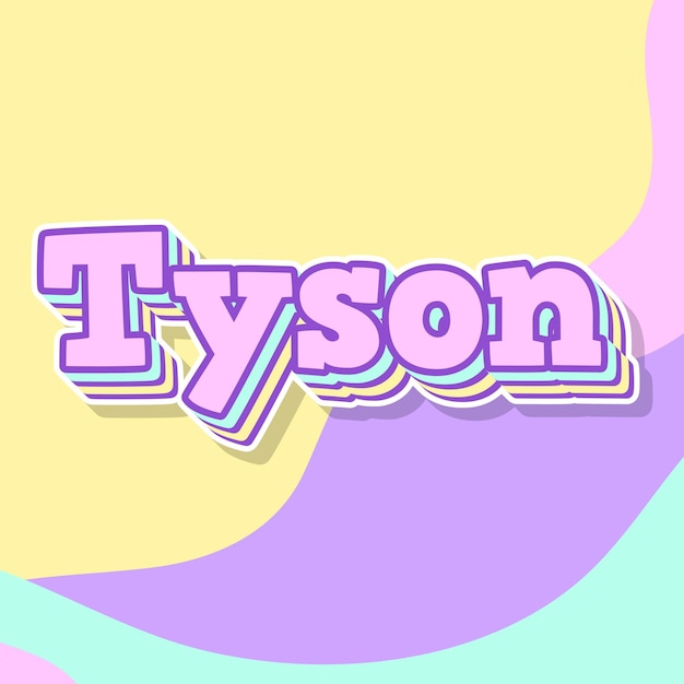 Photo tyson typography 3d design cute text word cool background photo jpg