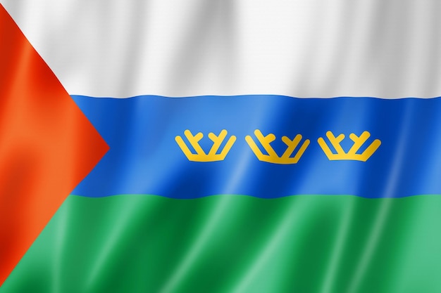 Tyumen state - Oblast -  flag, Russia waving banner collection. 3D illustration