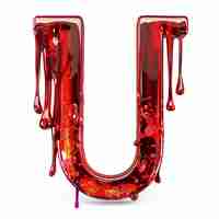 Photo u alphabet horror scary in red