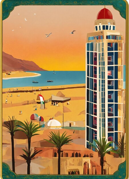 uae souvenir magnet graphic illustration