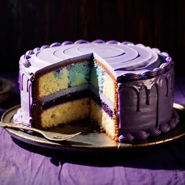 Ube Cake traditional popular sweet dessert cake