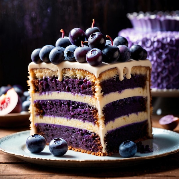 Photo ube cake traditional popular sweet dessert cake