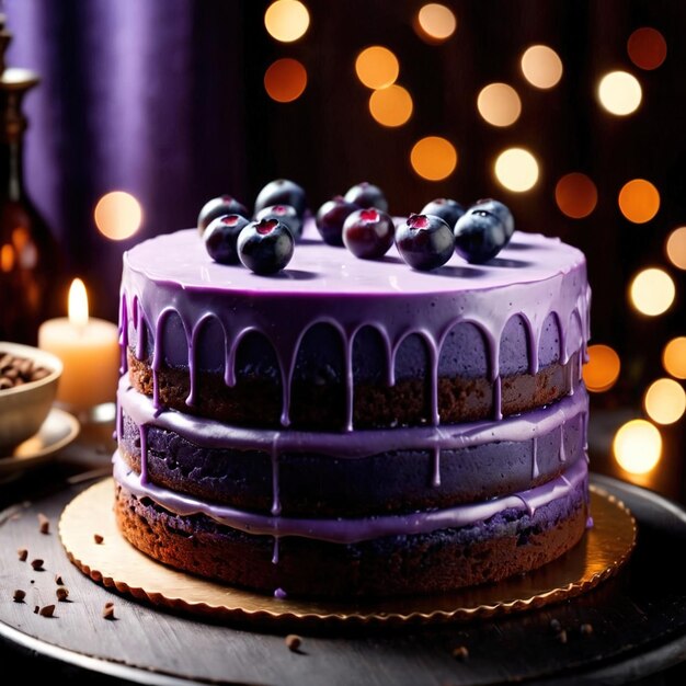 Photo ube cake traditional popular sweet dessert cake