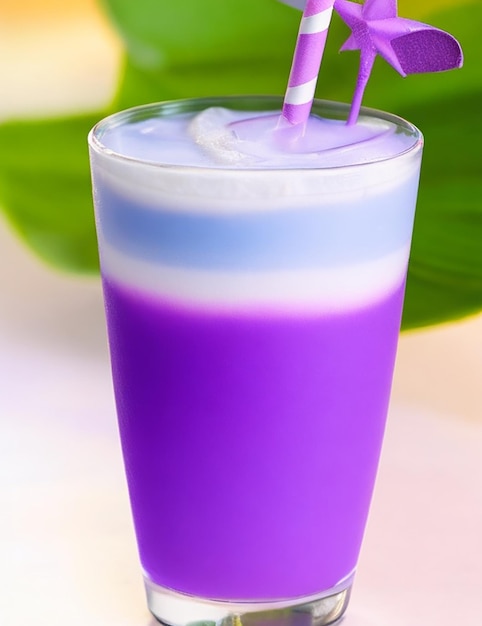 Ube colada cocktail rendering