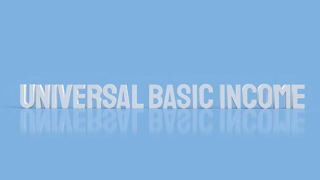 The Ubi or  Universal Basic Income is a government program in which every adult citizen receives a set amount of money regularly 3d rendering