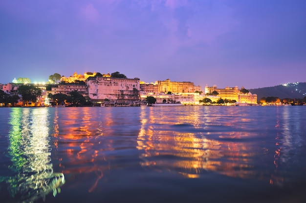 Udaipur City Palace in the evening view. Udaipur, India