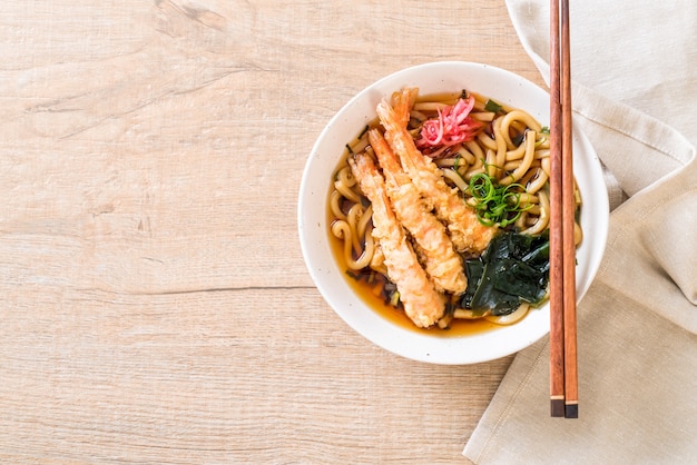 udon ramen лапша с креветками tempura