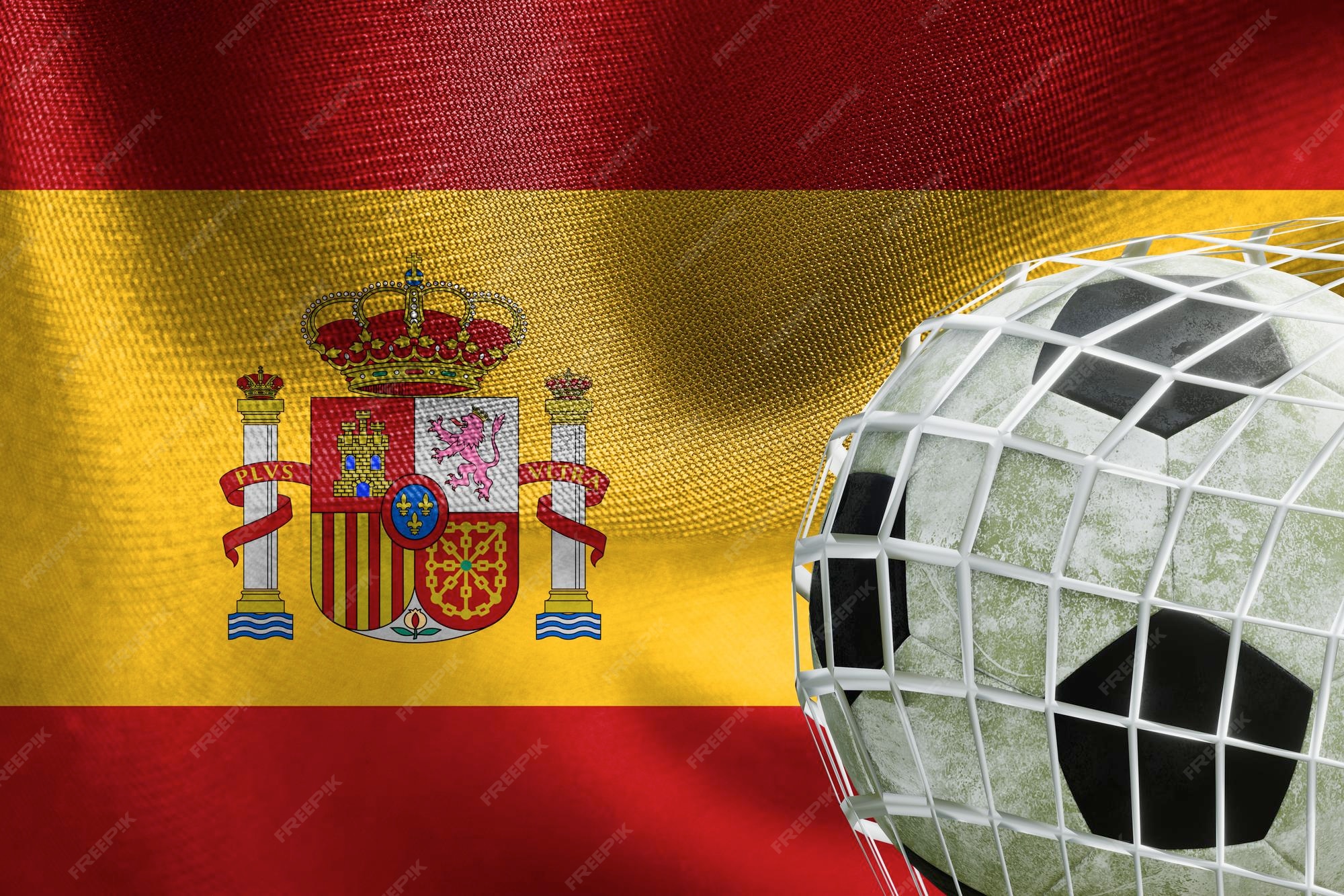 Premium Photo Uefa euro 2024 soccer spain national flag with a soccer