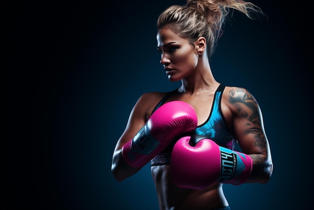 写真 写真を撮るためにポーズをとっているufcの女性