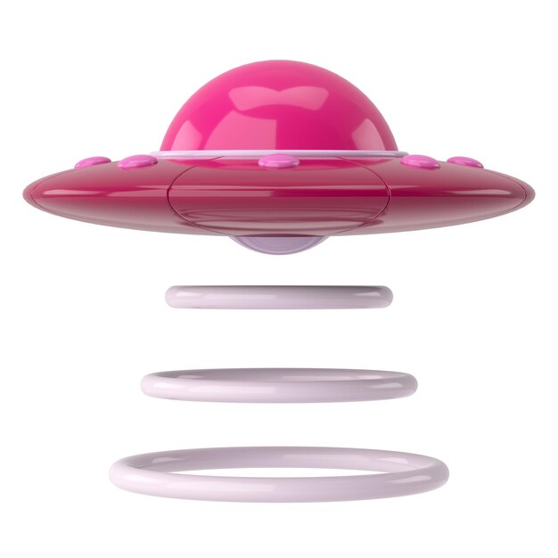 3D UFO 일러스트레이션 3D 렌더링