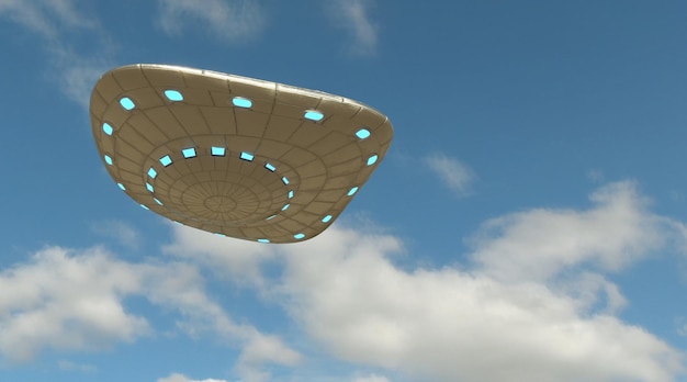 Ufo 3d visualization 3d render