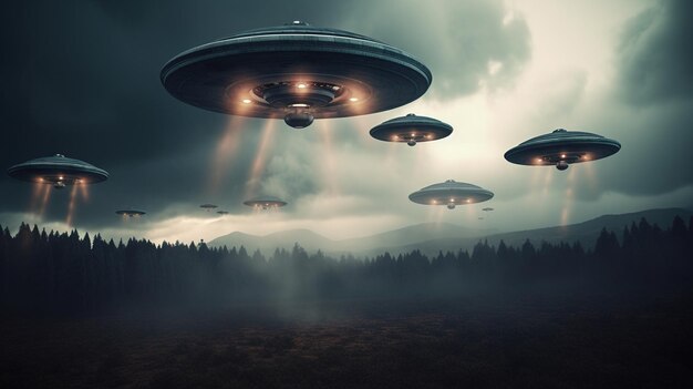 Photo ufo alien invasion