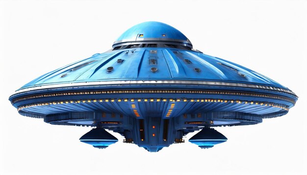 Photo ufo alien spaceship isolated on white background 3d rendered