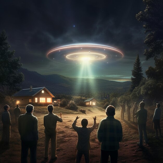 UFO와 외계인 8K HD 사진