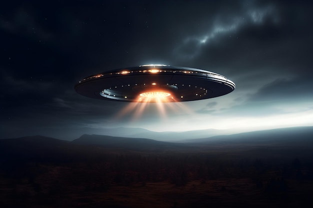 Photo ufo cloudy background