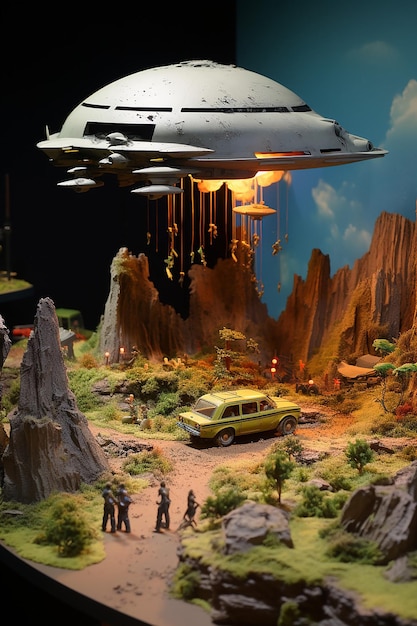 Foto diorama dell'incidente ufo