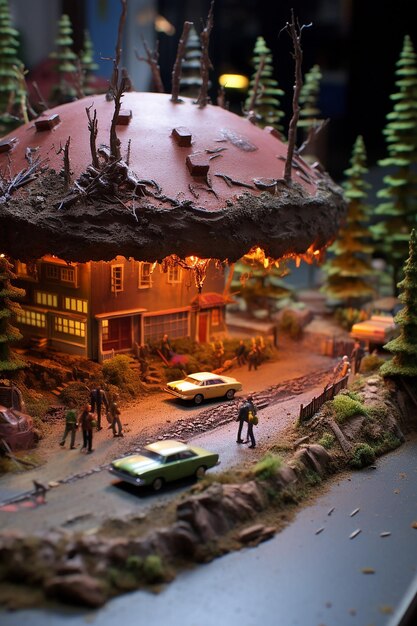 Photo ufo crash diorama