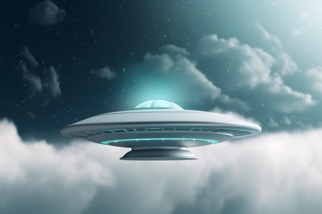 Ufo day spaceship background Generate Ai