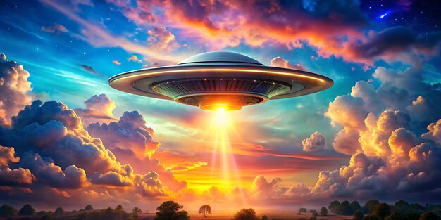 사진 하늘을 날아다니는 ufo