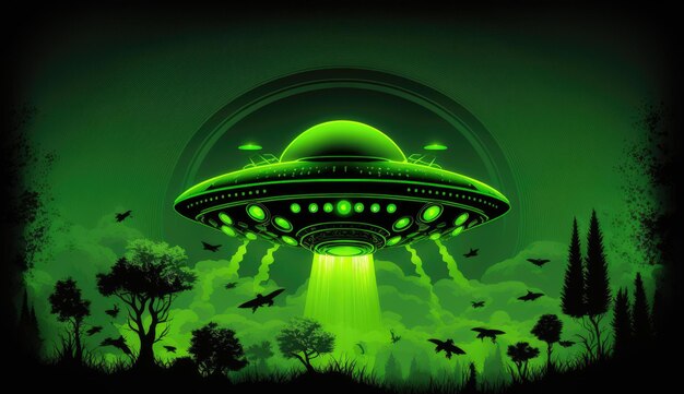 ufo green background wallpaper