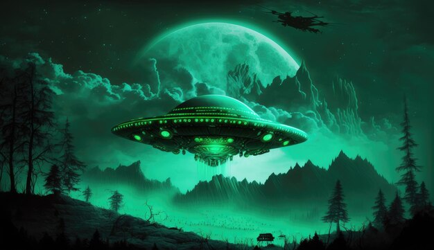 ufo green background wallpaper