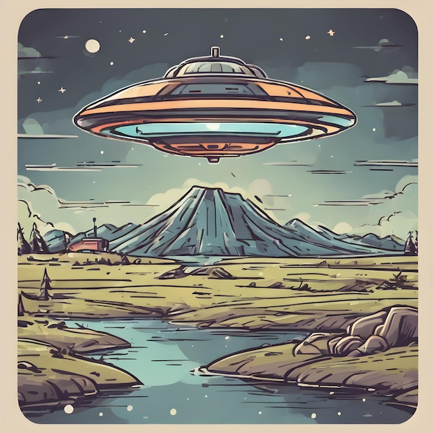 Photo ufo icon background very cool