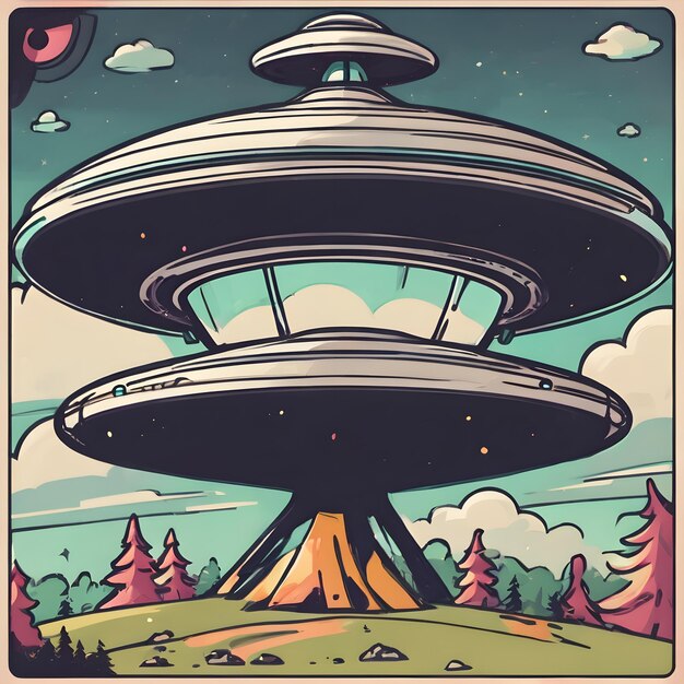 Photo ufo icon background very cool