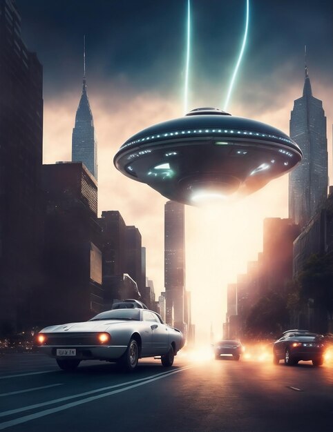 UFO invading the city