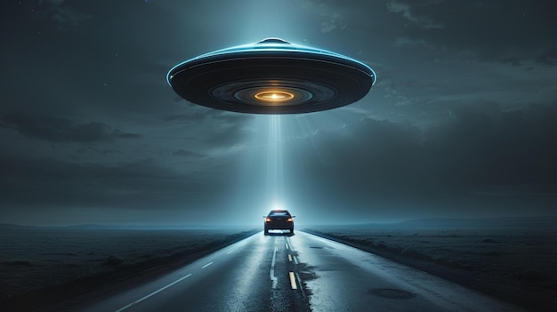 UFO ontvoert een auto
